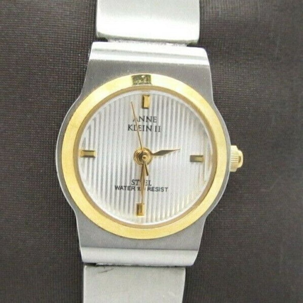 Women's Anne Klein Steel 100m WR Embroidered 21mm Watch (D545)